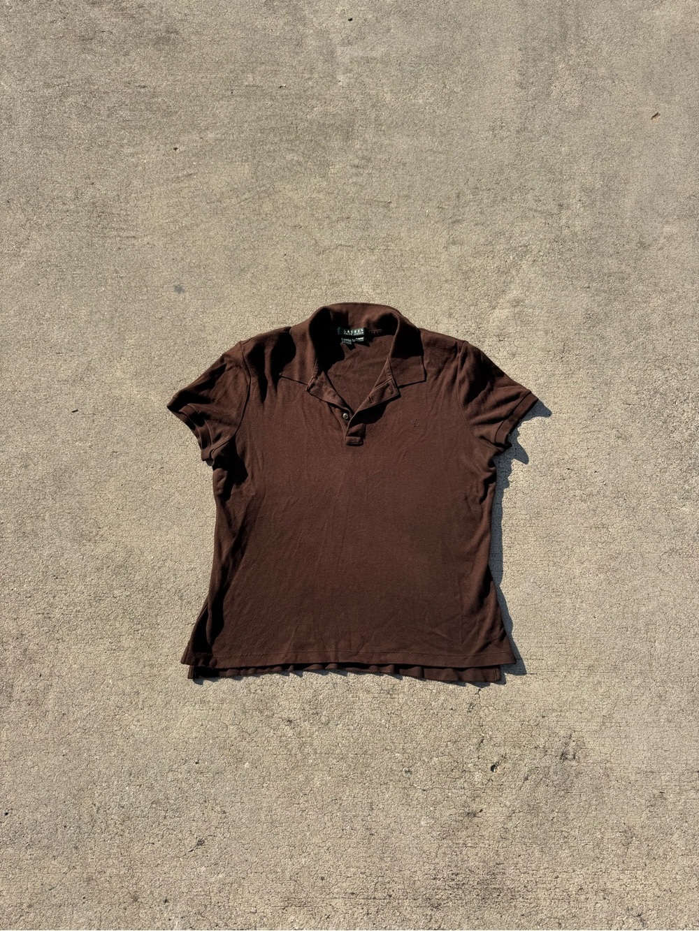 Brown Ralph Lauren Polo Tee with Collar